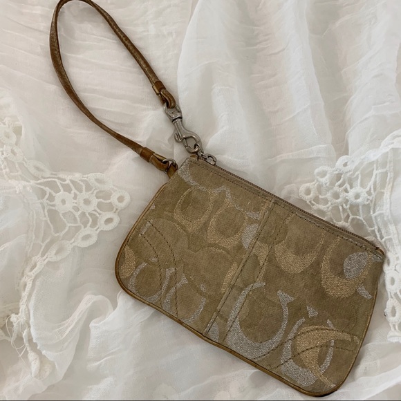 Coach Handbags - COACH GOLDEN TAN WRISTLET